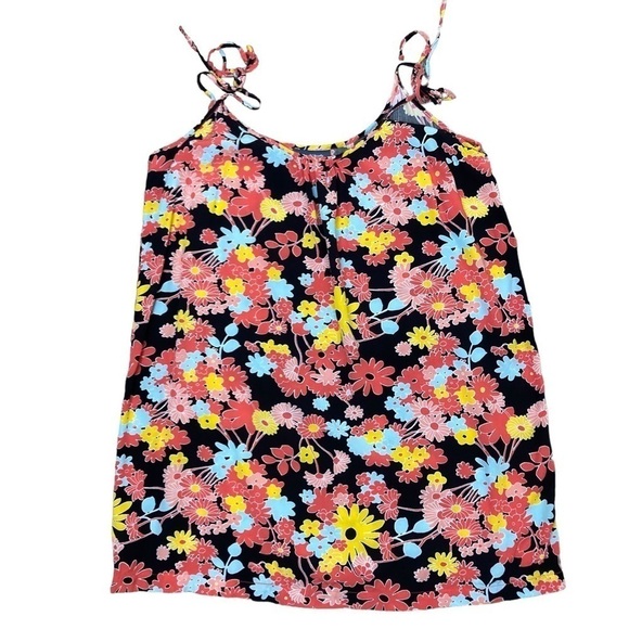 Modcloth Flowerpower ‘60s Style Mini Sundress Black/Pink/Yellow/Blue Size M - Picture 9 of 15